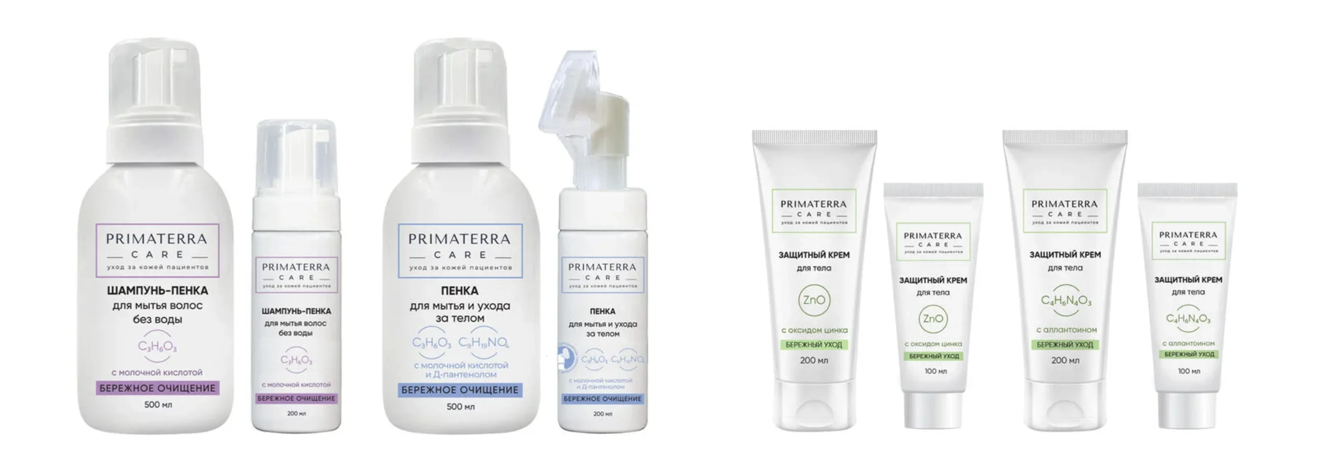 Primaterra Care – специально разработанная линейка уходовой и очищающей косметики для лежачих пациентов и больных, людей с ограниченным доступом к водным процедурам.